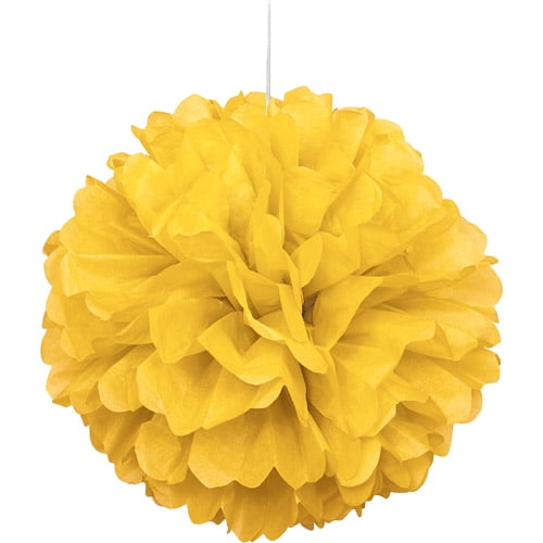 8 inches Tissue Paper Pom Poms for party and wedding decorations Pack of 10 yellow